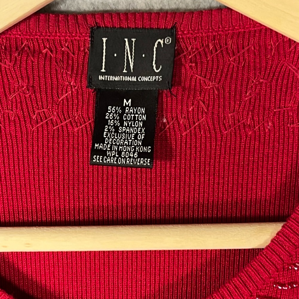 Holiday Beaded Sweater Cardigan Red Sz M 6 8 Sparkle Christmas Hostess Holiday - Picture 7 of 10